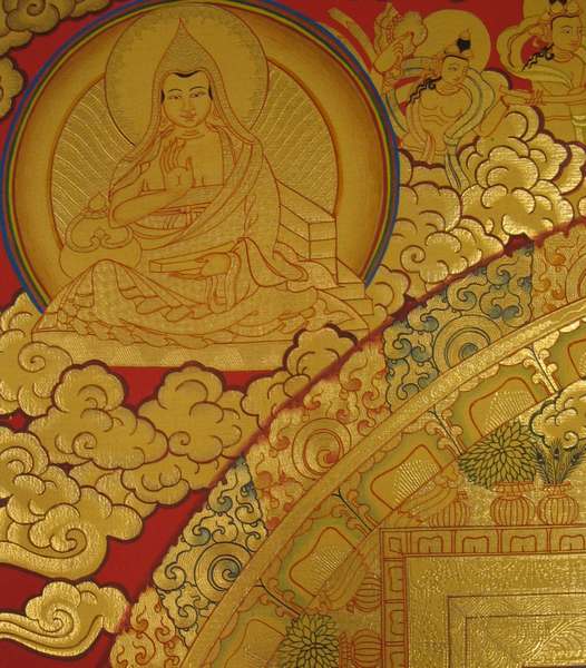 [hq] Tibetan Thangka Of Big [white Tara] Mandala, [24k Real Gold]