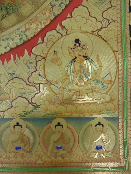 [hq] Tibetan Thangka Of Big [white Tara] Mandala, [24k Real Gold]