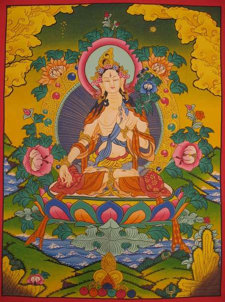 Tibetan Thangka Of White Tara