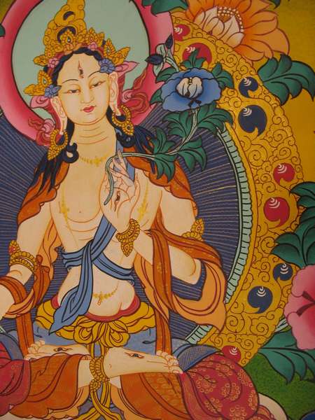 Tibetan Thangka Of White Tara