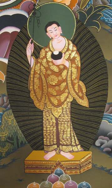 [hq] Tibetan Thangka Of Shakyamuni, [24k Real Gold]