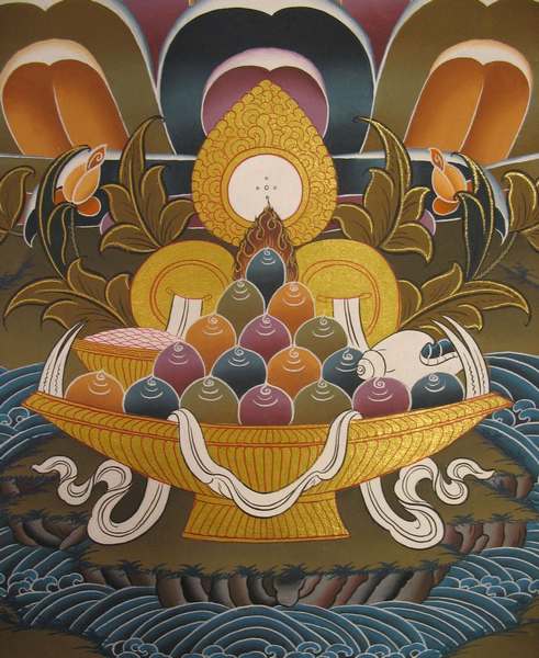 [hq] Tibetan Thangka Of Shakyamuni, [24k Real Gold]