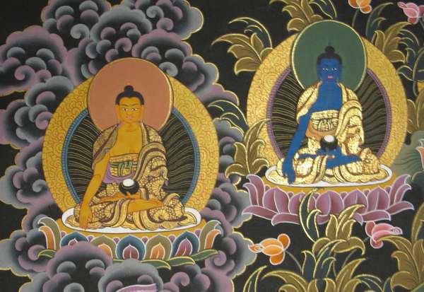 [hq] Tibetan Thangka Of Shakyamuni, [24k Real Gold]