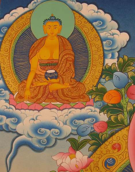 Tibetan Thangka Of White Tara, [24k Real Gold]