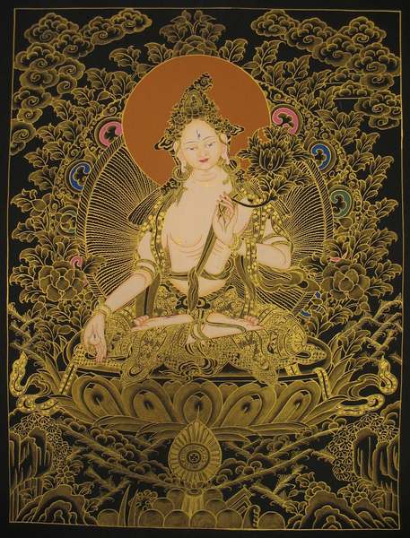 Tibetan Thangka Of White Tara