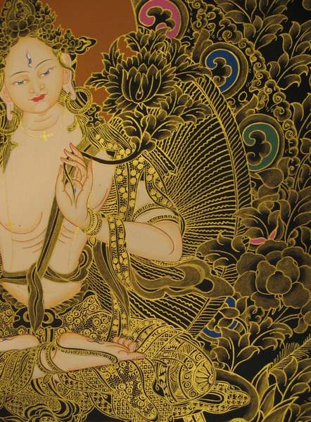 Tibetan Thangka Of White Tara