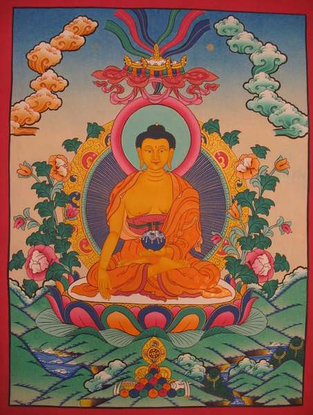 Tibetan Thangka Of Shakyamuni