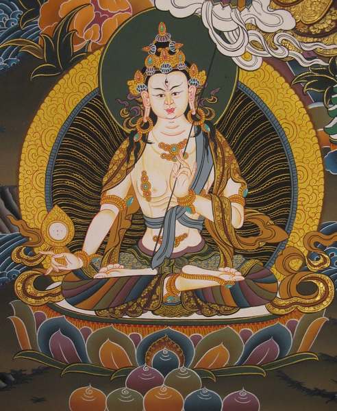 [hq] Tibetan Thangka Of Green Tara, [24k Real Gold]