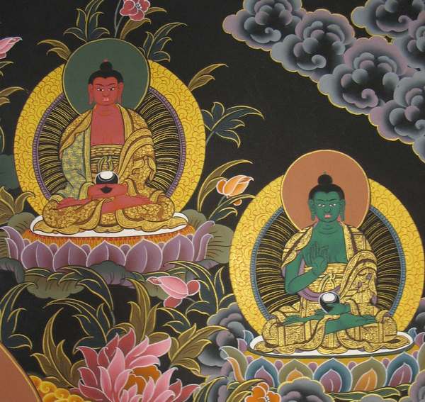 [hq] Tibetan Thangka Of Green Tara, [24k Real Gold]