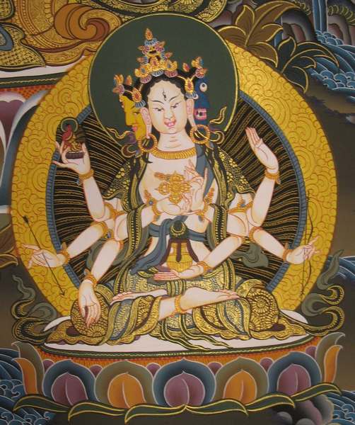 [hq] Tibetan Thangka Of Amitayus, [24k Real Gold]