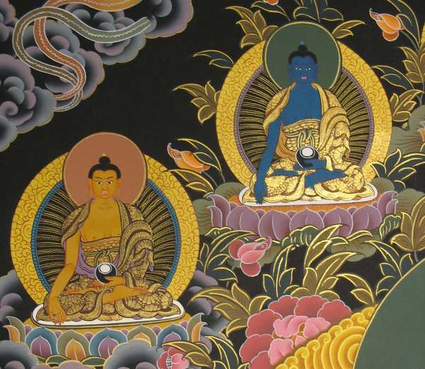 [hq] Tibetan Thangka Of Amitayus, [24k Real Gold]