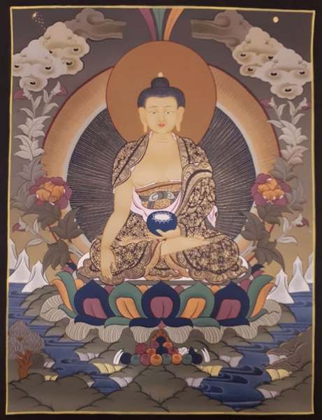 Tibetan Thangka Of Shakyamuni