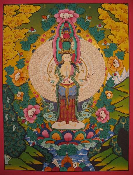 Tibetan Thangka Of Lokeshvara