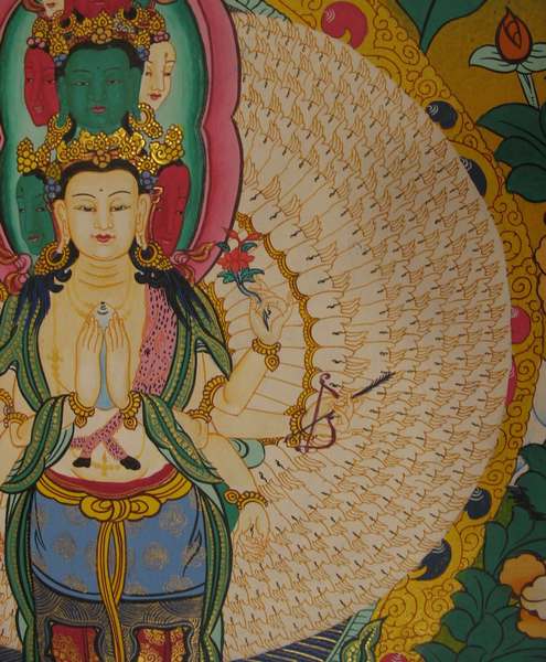 Tibetan Thangka Of Lokeshvara