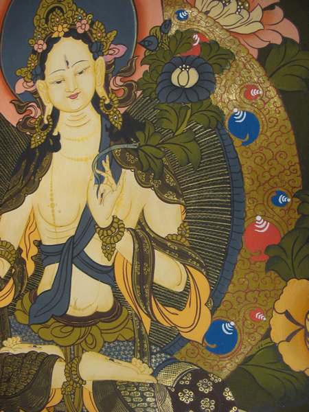 Tibetan Thangka Of White Tara