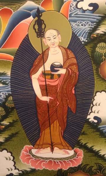 Tibetan Thangka Of Shakyamuni, [24k Real Gold]