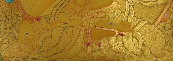 Tibetan Thangka Of White Tara, [24k Real Gold]