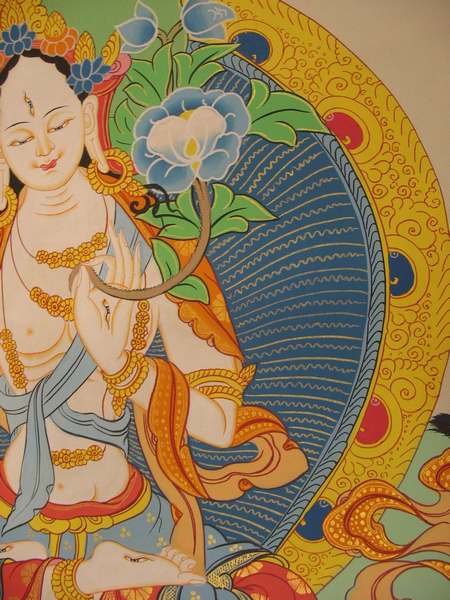 Tibetan Thangka Of White Tara