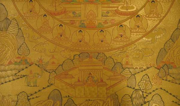 [hq] Tibetan Thangka Of 35 Buddhas Sethi, [24k Real Gold]