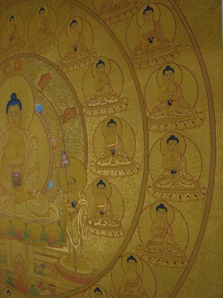 [hq] Tibetan Thangka Of 35 Buddhas Sethi, [24k Real Gold]