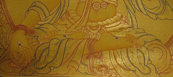 [hq] Tibetan Thangka Of 108 White Tara, [24k Real Gold]