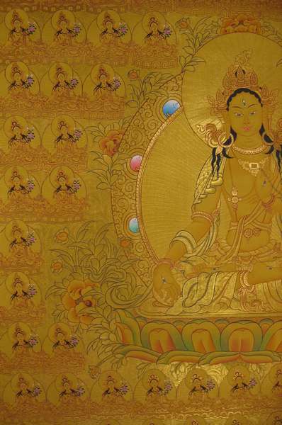 [hq] Tibetan Thangka Of 108 White Tara, [24k Real Gold]