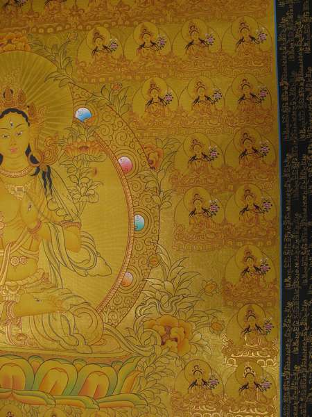 [hq] Tibetan Thangka Of 108 White Tara, [24k Real Gold]