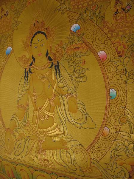 [hq] Tibetan Thangka Of 108 White Tara, [24k Real Gold]