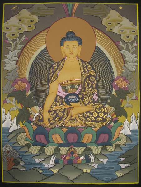 Tibetan Thangka Of Shakyamuni