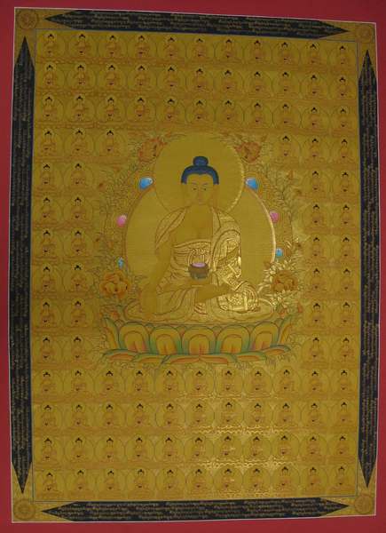 [hq] Tibetan Thangka Of 108 Shakyamuni, [24k Real Gold]
