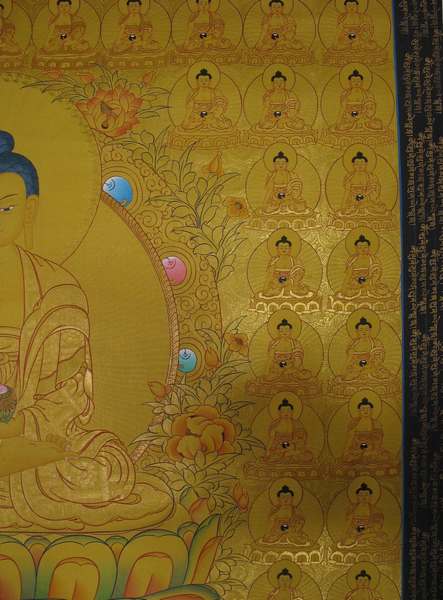 [hq] Tibetan Thangka Of 108 Shakyamuni, [24k Real Gold]