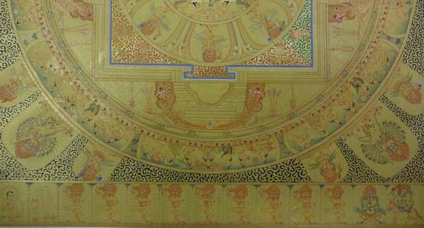 [hq] Tibetan Thangka Of Hey Vajra Mandala, [24k Real Gold]