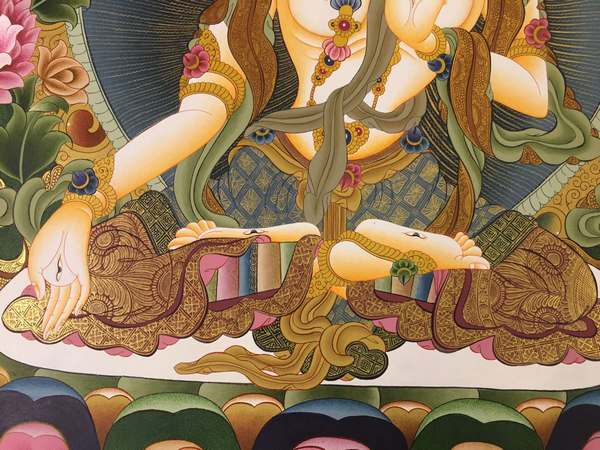 [hq] Tibetan Thangka Of White Tara (high End Products), [24k Real Gold]