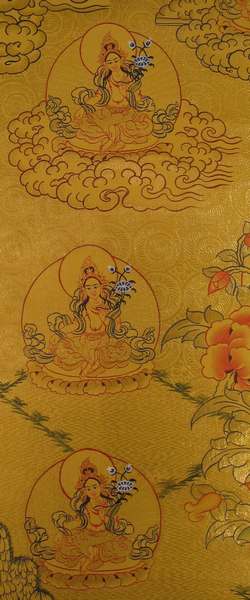 Tibetan Thangka Of 21 Green Taras, [24k Real Gold]