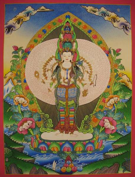 Tibetan Thangka Of Lokeshvara