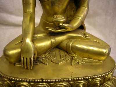 Shakyamuni Buddha Statue, [full Gold Plated], [old Post], [remakable]