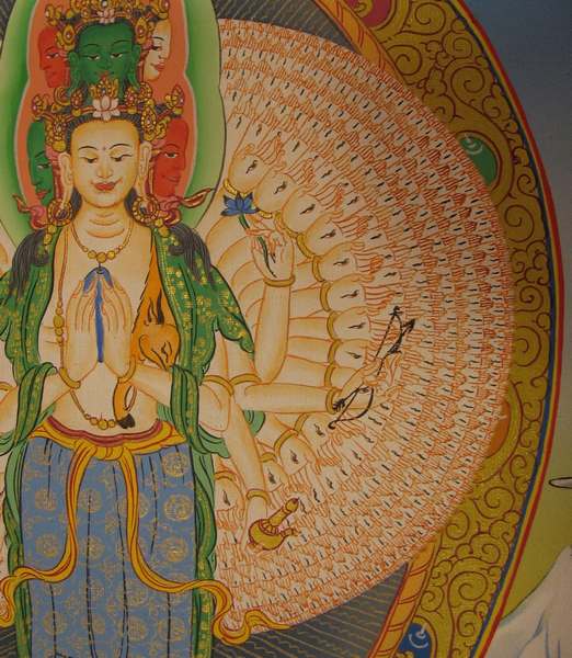 Tibetan Thangka Of Lokeshvara