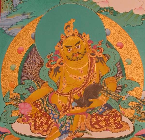 [old Stock], Tibetan Thangka Of White Tara, [24k Real Gold]