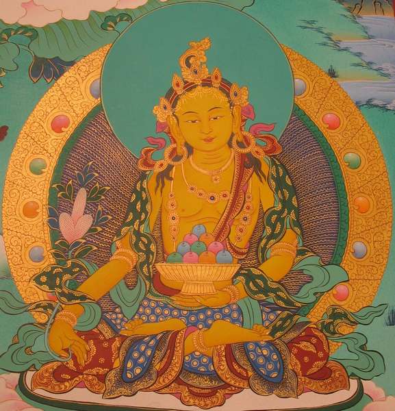 [old Stock], Tibetan Thangka Of White Tara, [24k Real Gold]