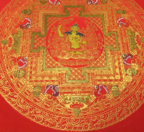 Tibetan Thangka Of Manjushri Mandala