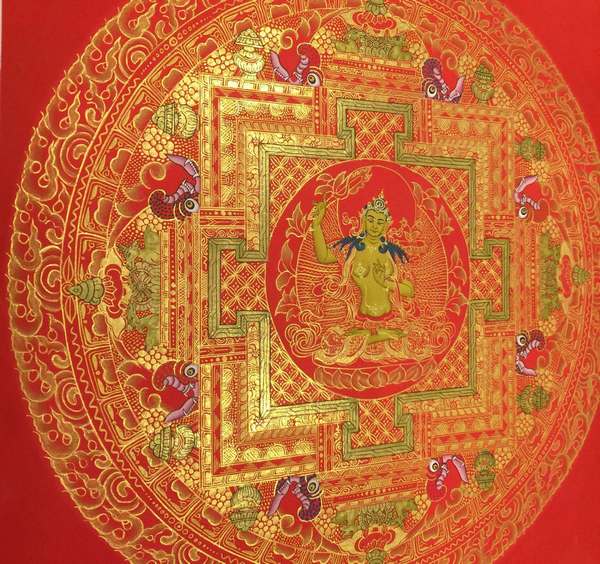 Tibetan Thangka Of Manjushri Mandala