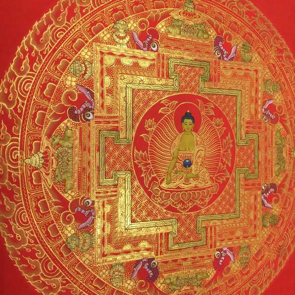 Tibetan Thangka Of Shakyamuni Mandala