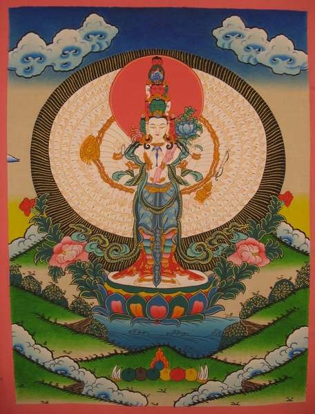 Tibetan Thangka Of Lokeshvara