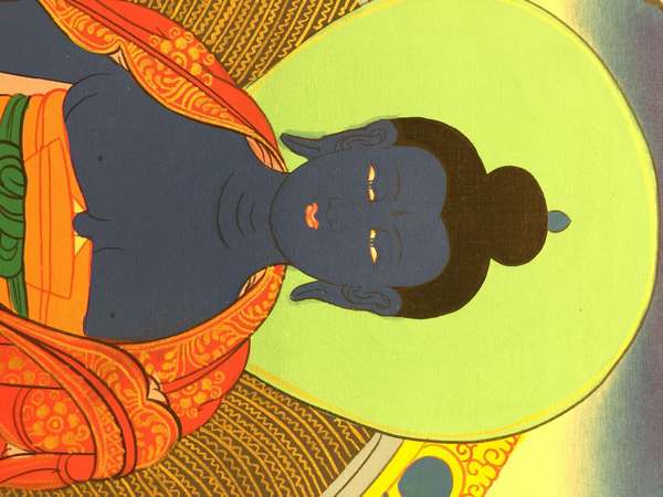 Tibetan Thangka Of Medicine Buddha