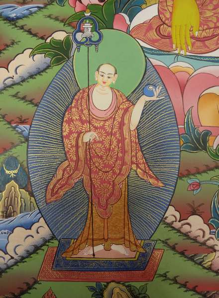 Tibetan Thangka Of Shakyamuni, [24k Real Gold]