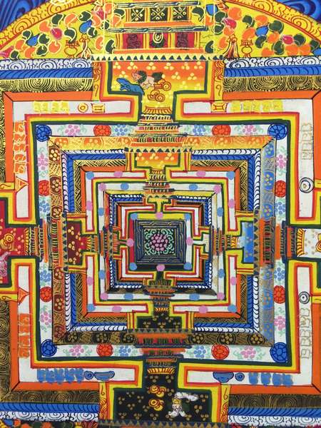 Tibetan Thangka Of Kalachakra Mandala