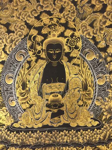 Tibetan Thangka Of Amitabha Kalo Sunaulo