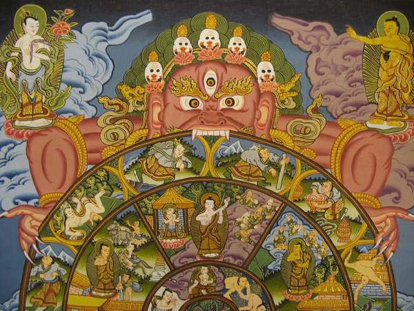 Tibetan Thangka Of Wheel Of Life No.changed From 3742