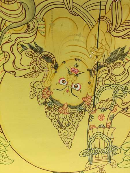 Tibetan Thangka Of Yellow Colored Namtose