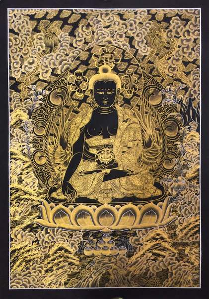 Tibetan Thangka Of Medicine Buddha